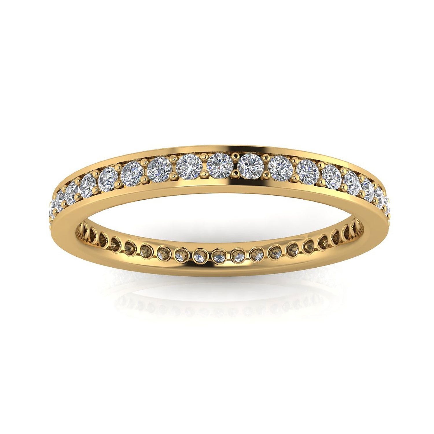 Round Brilliant Cut Diamond Channel Pave Set Eternity Ring In 14k Yellow Gold  (0.32ct. Tw.) Ring Size 6.5