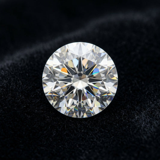 2-1/2 Carat Round Lab Grown Diamond — black velvet studio view