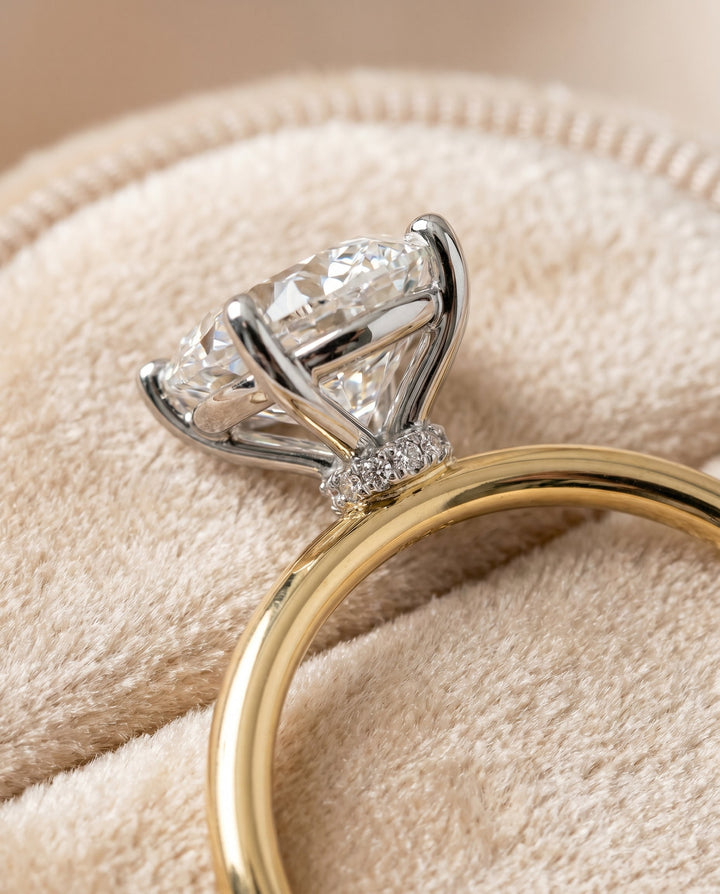 Joni Select Hidden Halo Solitaire Oval in 14K Yellow Gold – view 4