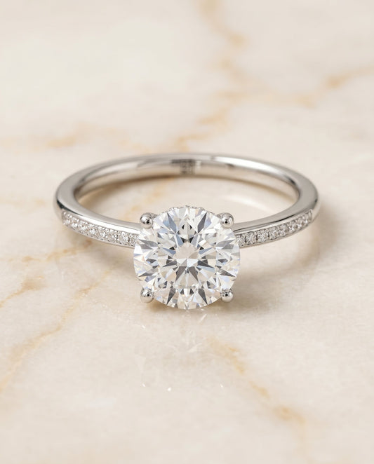 Brenda Select Plat Radiant Engagement Ring With High Hidden Halo With 42 Prong S – view 1