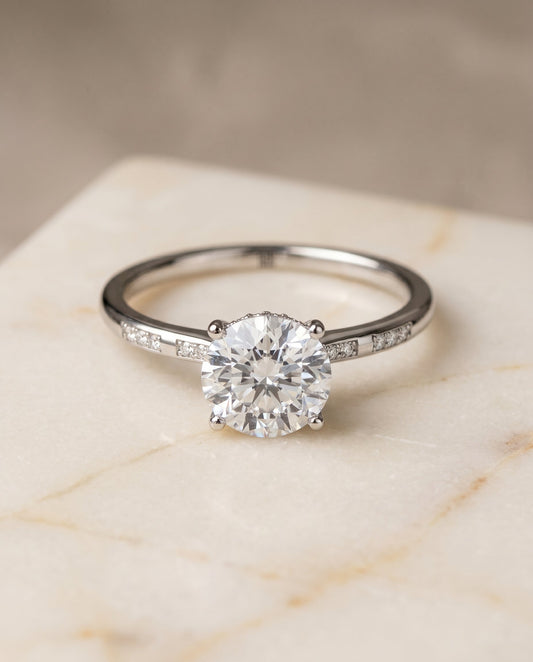 Wanda Select High Hidden Halo Solitaire Oval in Platinum – view 1