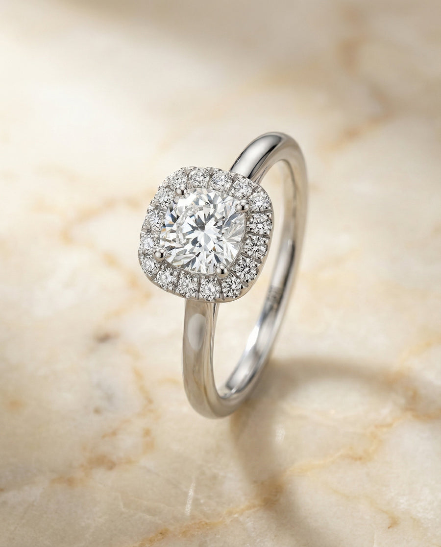 The เอมี่ Engagement Ring, made to order in our Los Angeles atelier