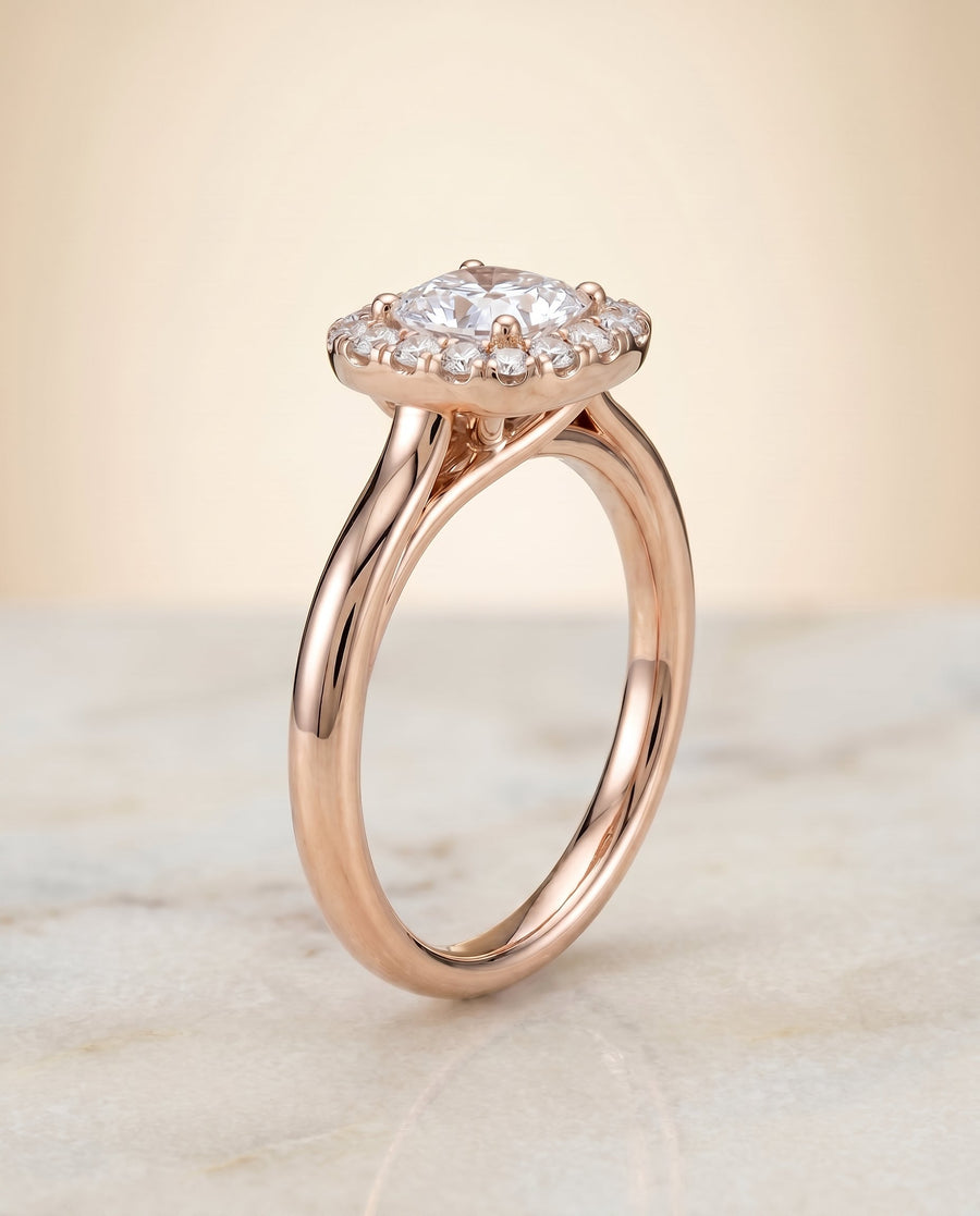 The เอมี่ Engagement Ring, made to order in our Los Angeles atelier