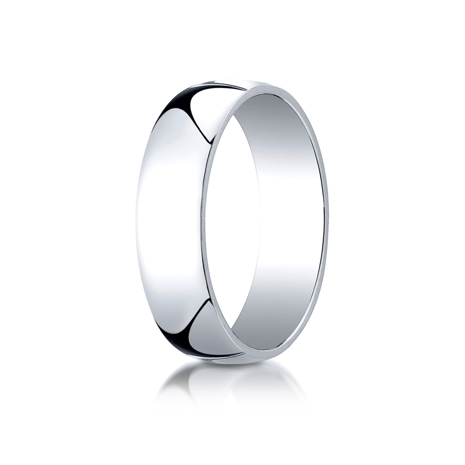 แหวนแสงโดมต่ำสีขาวทอง 14k ขนาด 6 มม.