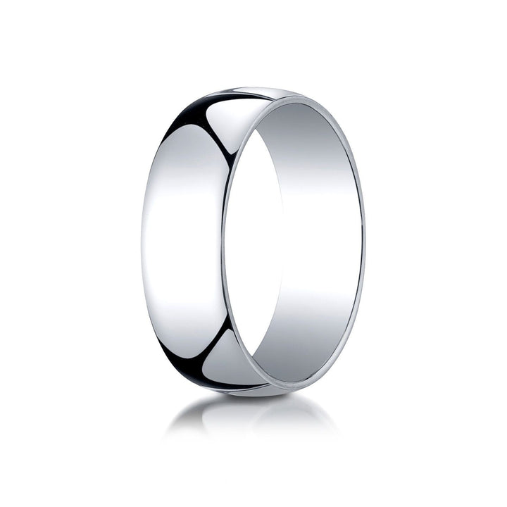 7mm Low Dome Wedding Band, in 14K White Gold | RockHer