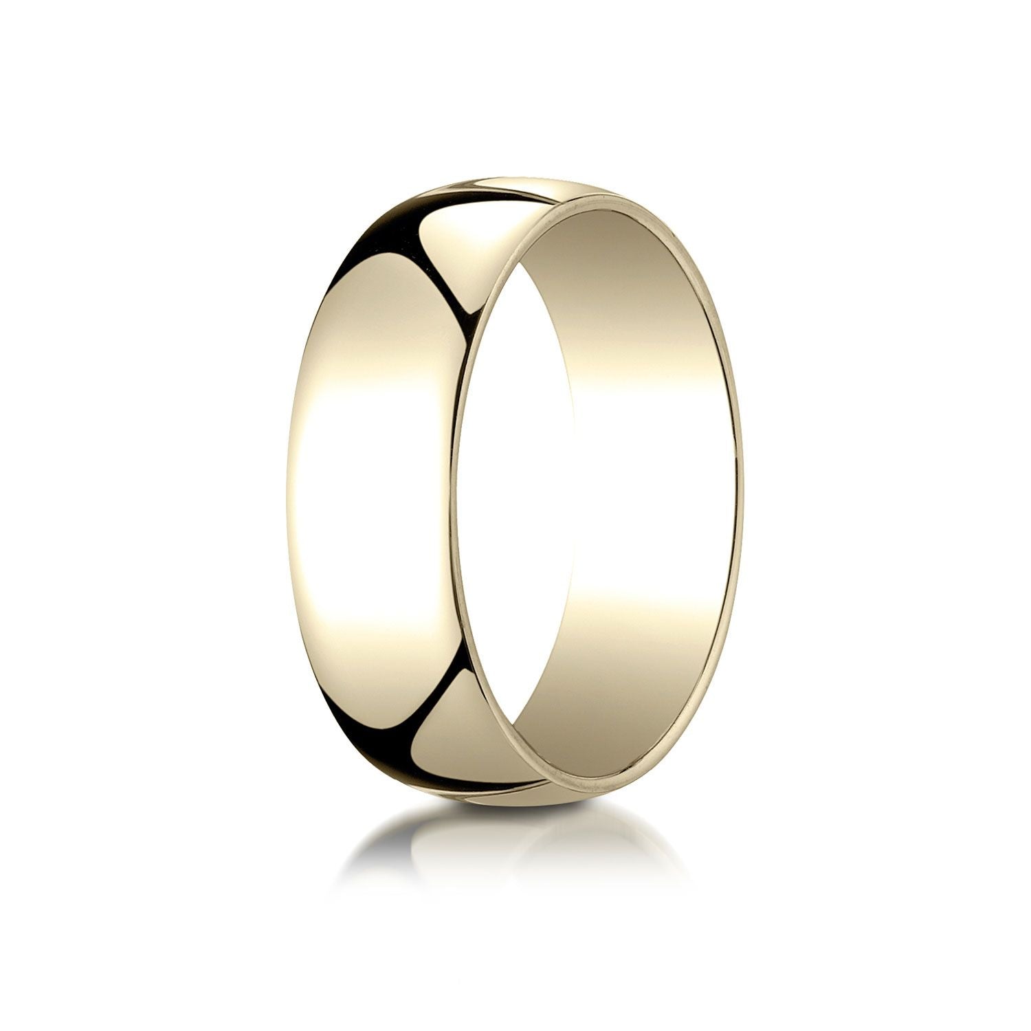 แหวนแสงโดมต่ำสีทองเหลือง 14k ขนาด 7 มม.