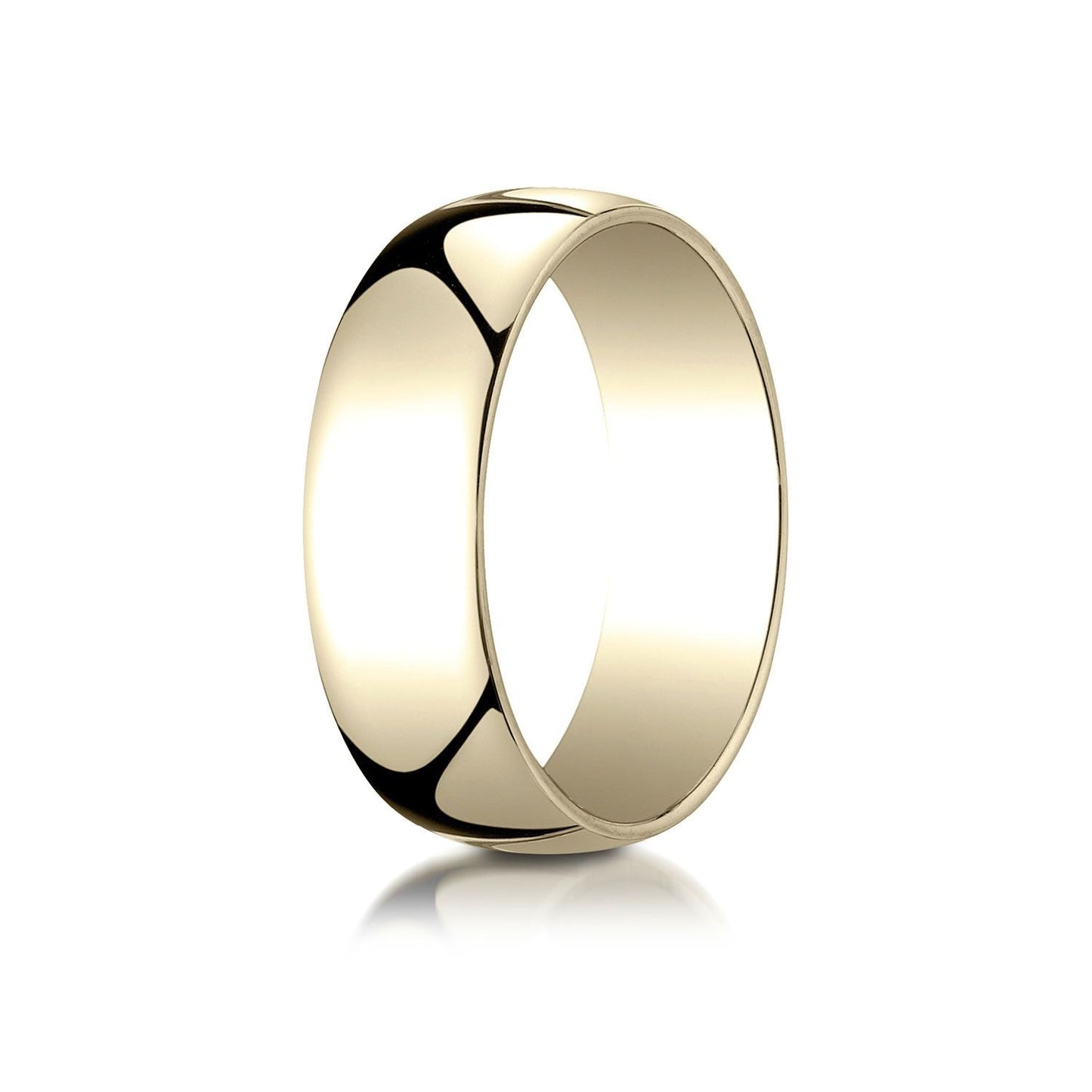 แหวนแสงโดมต่ำสีทองเหลือง 14k ขนาด 7 มม.