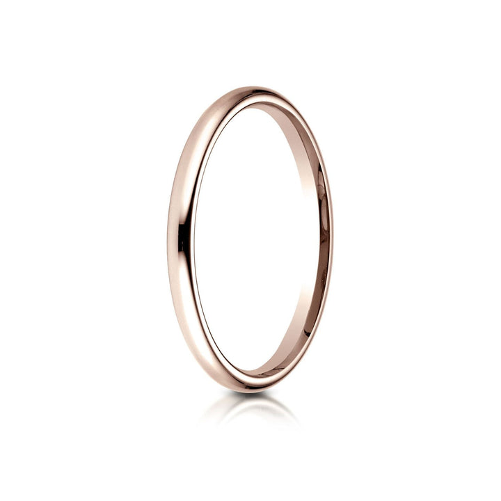 2mm Slightly Domed Comfort-Fit Wedding Band, in 14K Rose Gold | RockHer