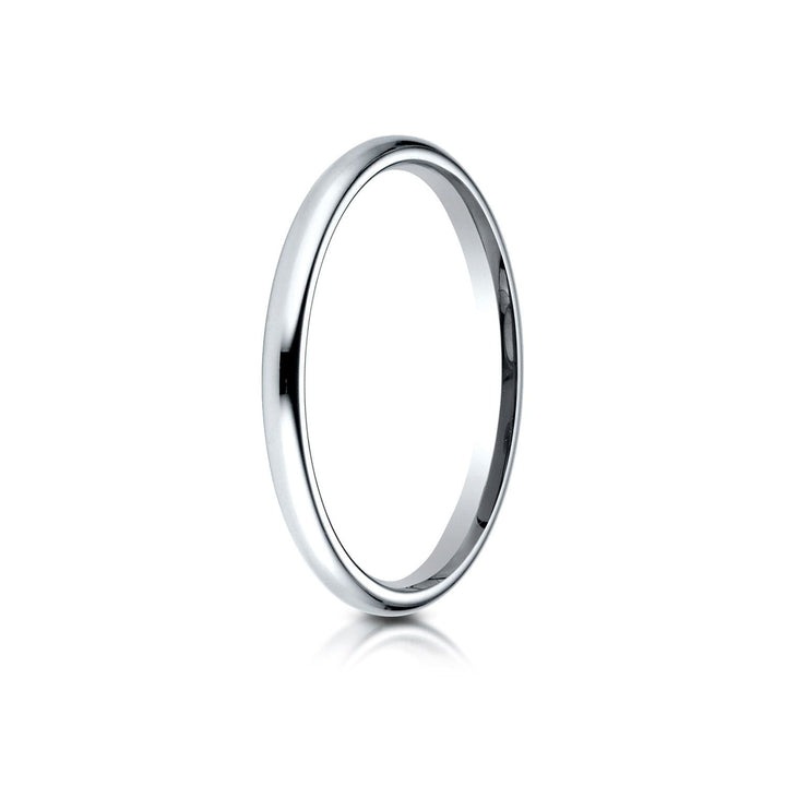 2mm Slightly Domed Comfort-Fit Wedding Band, in 14K White Gold | RockHer