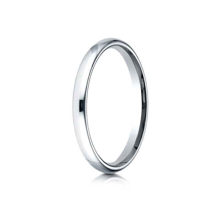 2.5mm Slightly Domed Comfort-Fit Wedding Band, in 14K White Gold | RockHer