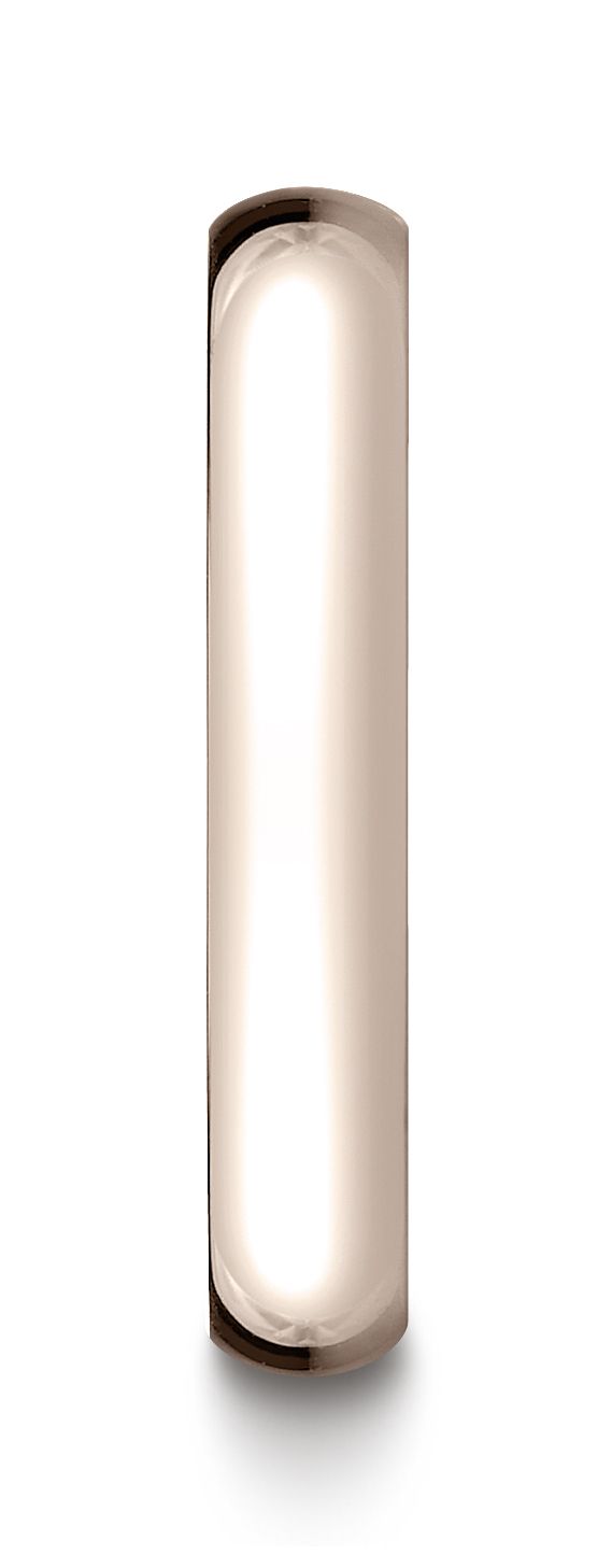 แหวนทองคำชมพู 14k ขนาด 4 มม. แบบโดมเล็ก สบายในการสวมใส่