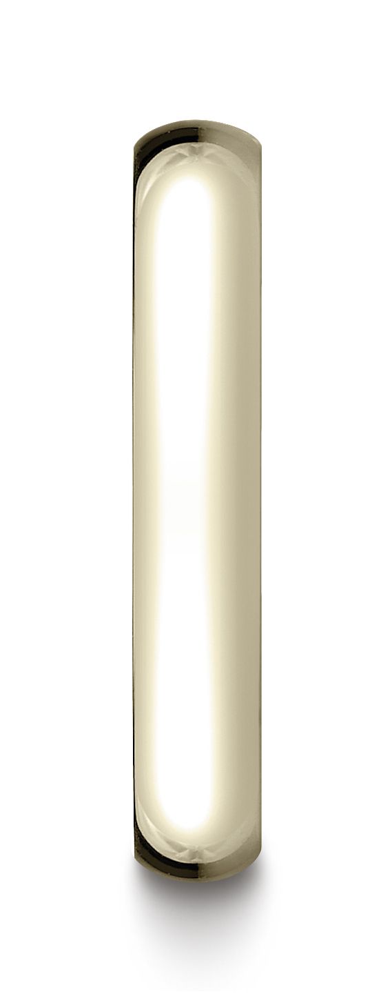 แหวนทองคำ 14k สีเหลือง ขนาด 4 มม. โค้งนูนเล็กน้อย แบบสวมใส่สบายมาตรฐาน