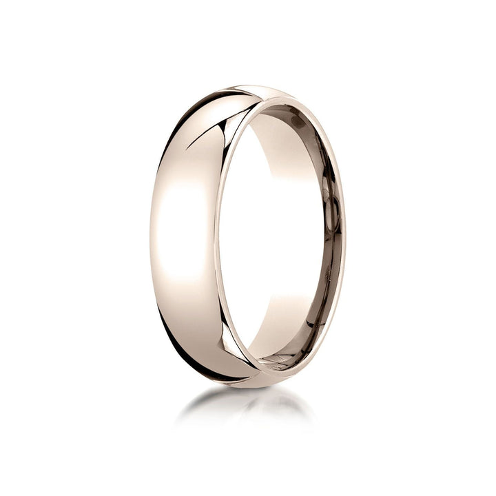6mm Slightly Domed Comfort-Fit Wedding Band, in 14K Rose Gold | RockHer