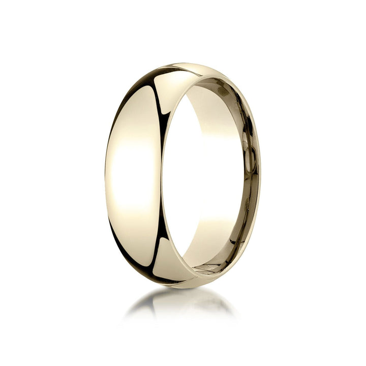 7mm Slightly Domed Comfort-Fit Wedding Band, in 18K Yellow Gold | RockHer