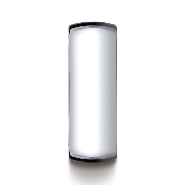 18k White Gold 8mm Slightly Domed Standard Comfort-fit Ring