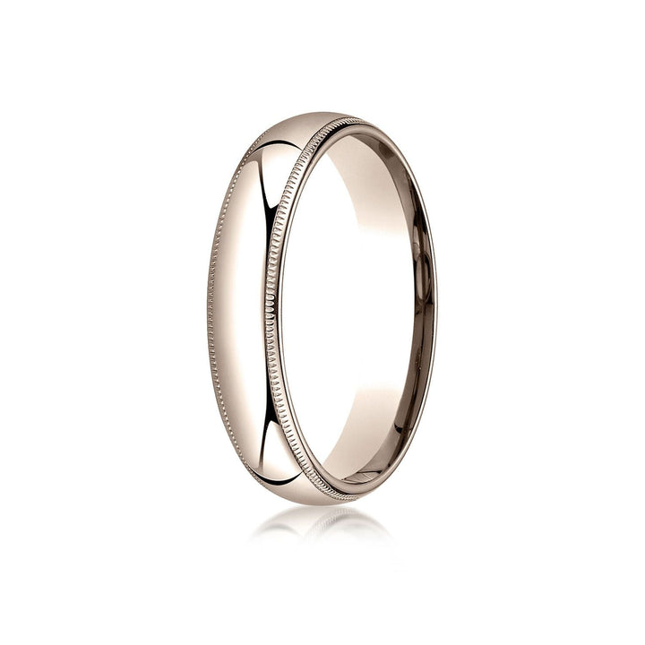 5mm Slightly Domed Milgrain Comfort-Fit Wedding Band, in 14K Rose Gold | RockHer