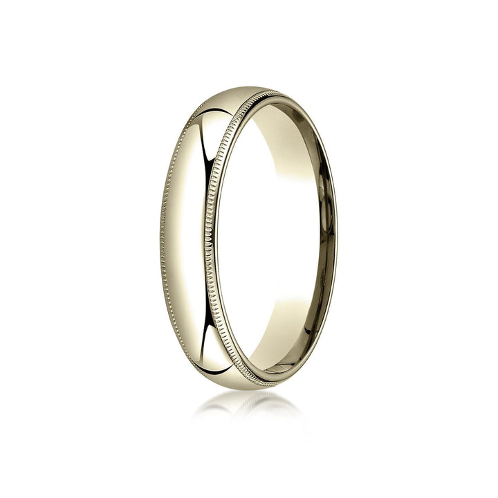 5mm Slightly Domed Milgrain Comfort-Fit Wedding Band, in 14K Yellow Gold | RockHer