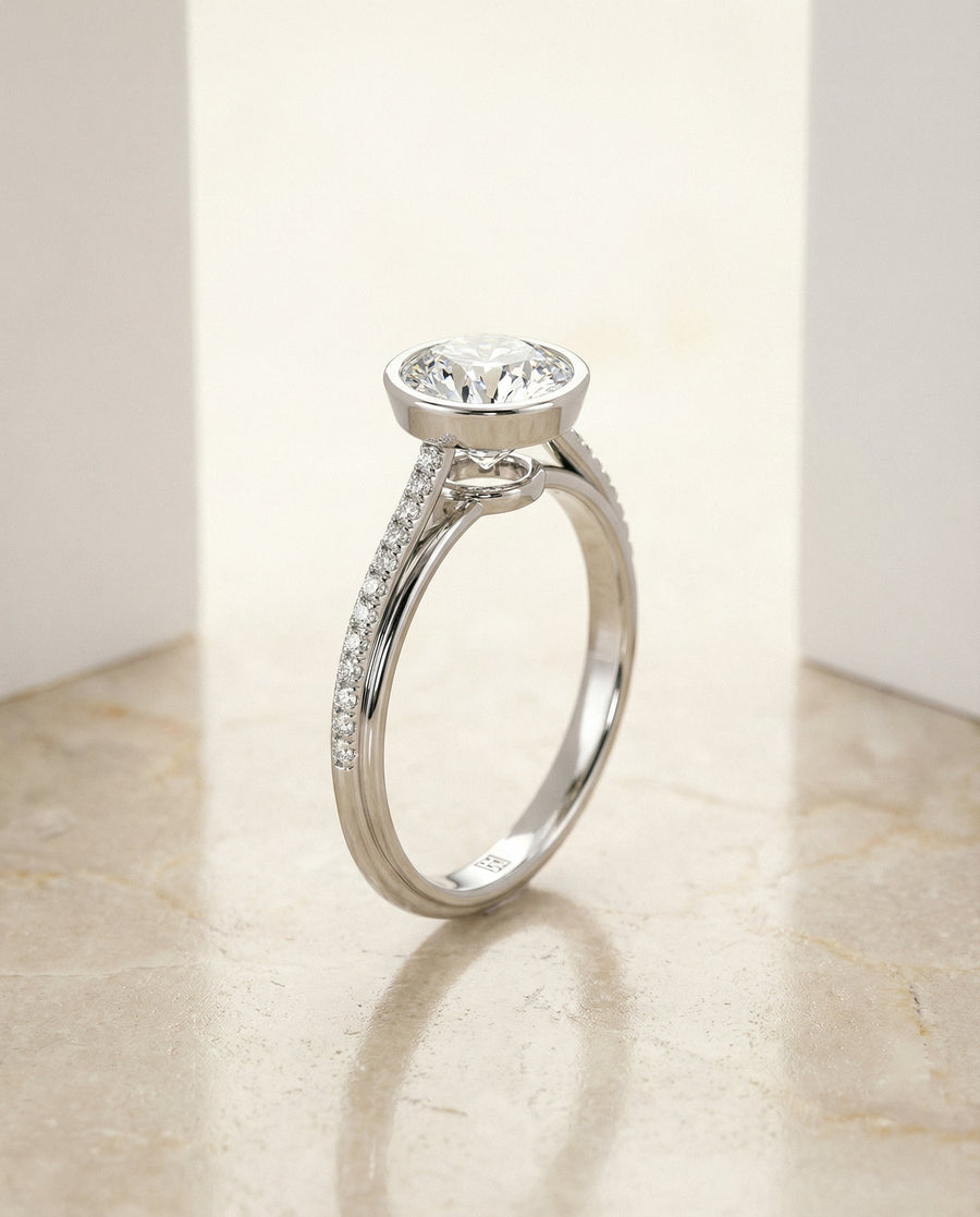 The คาเปลลา Engagement Ring, made to order in our Los Angeles atelier