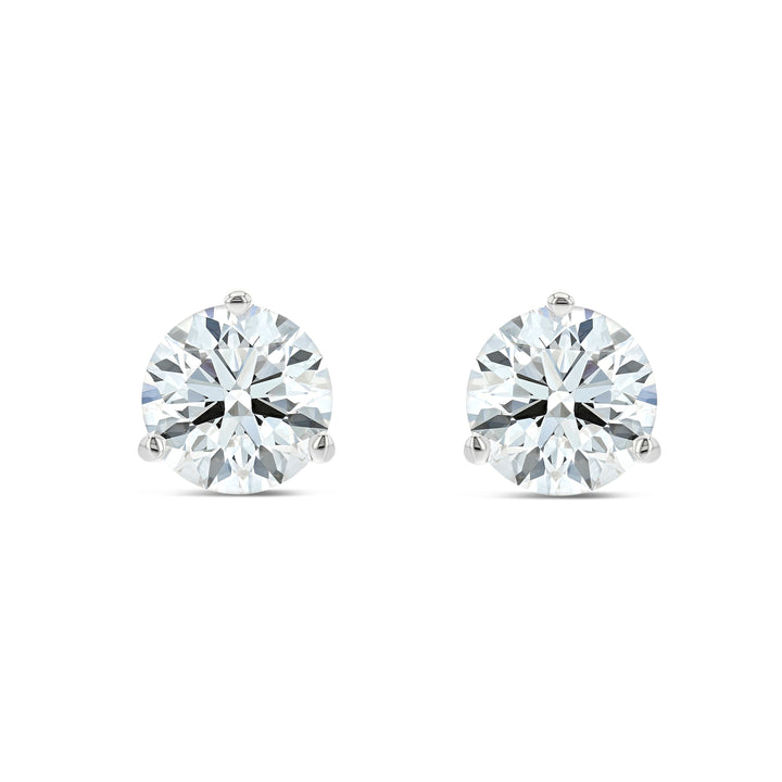 Platinum 3-prong Martini Round Diamond Stud Earrings 1/2ctw (4.0mm Ea), M-n Color, Si2-si3 Clarity