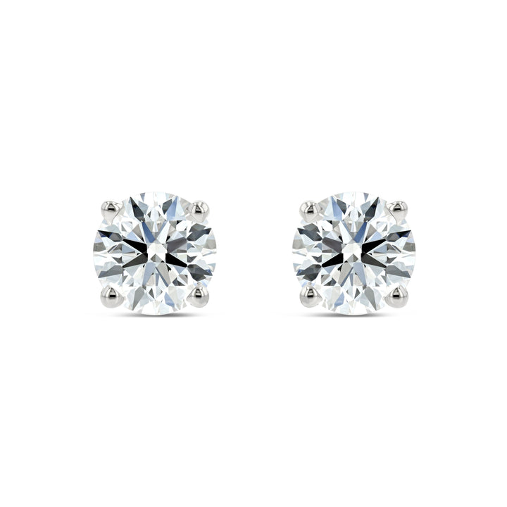 18k White Gold 4-prong Round Brilliant Diamond Stud Earrings (0.32 Ct. T.w., Si1-si2 Clarity, J-k Color)
