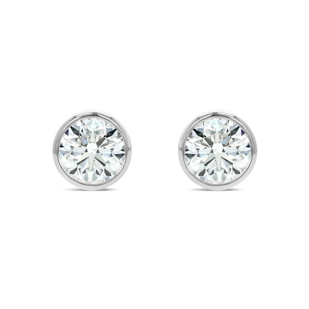 Diamond Stud Earring Setting, in 950 - Platinum – front view | RockHer