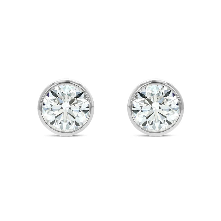 Diamond Stud Earring Setting, in 950 - Platinum – front view | RockHer