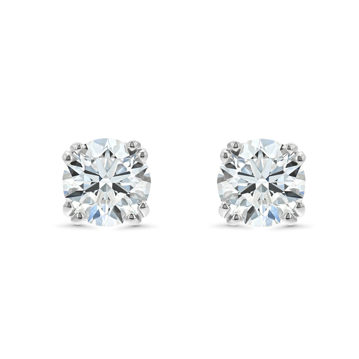 14k White Gold 8-prong Round Brilliant Diamond Stud Earrings (2.09 Ct. T.w., Vs1-vs2 Clarity, H-i Color)