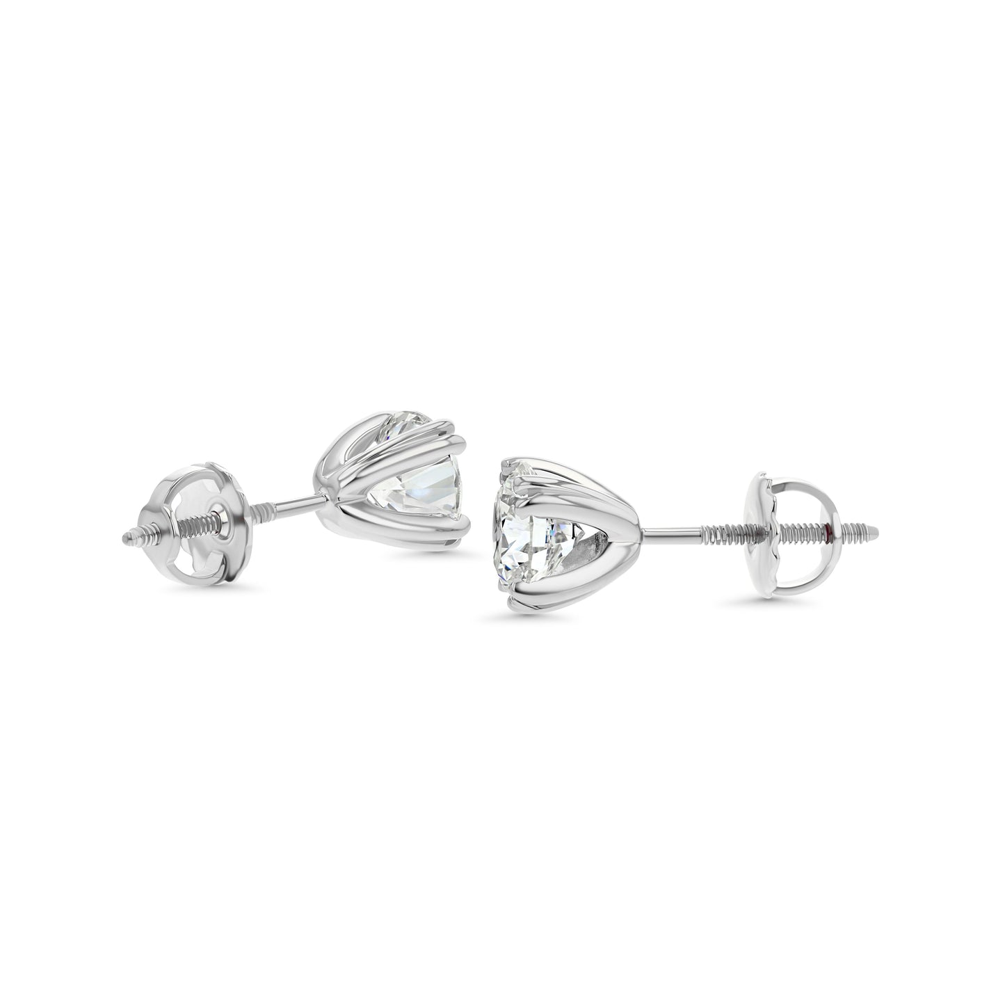 Platinum 8-prong Round Brilliant Diamond Stud Earrings (0.52 Ct. T.w., Si1-si2 Clarity, H-i Color)