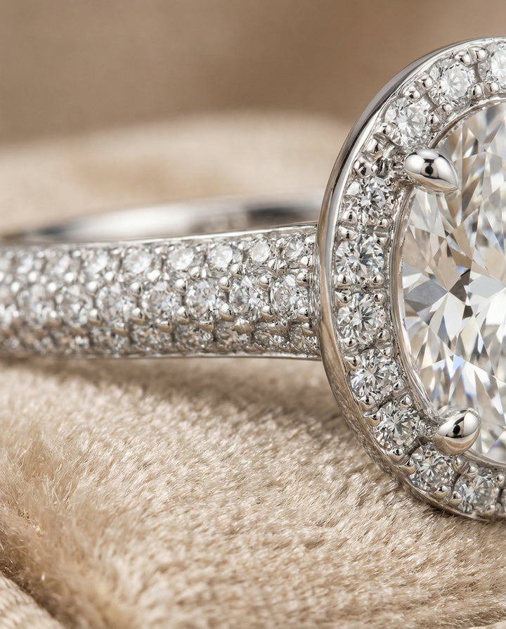 Ella Select Oval engagement ring in 14K White Gold