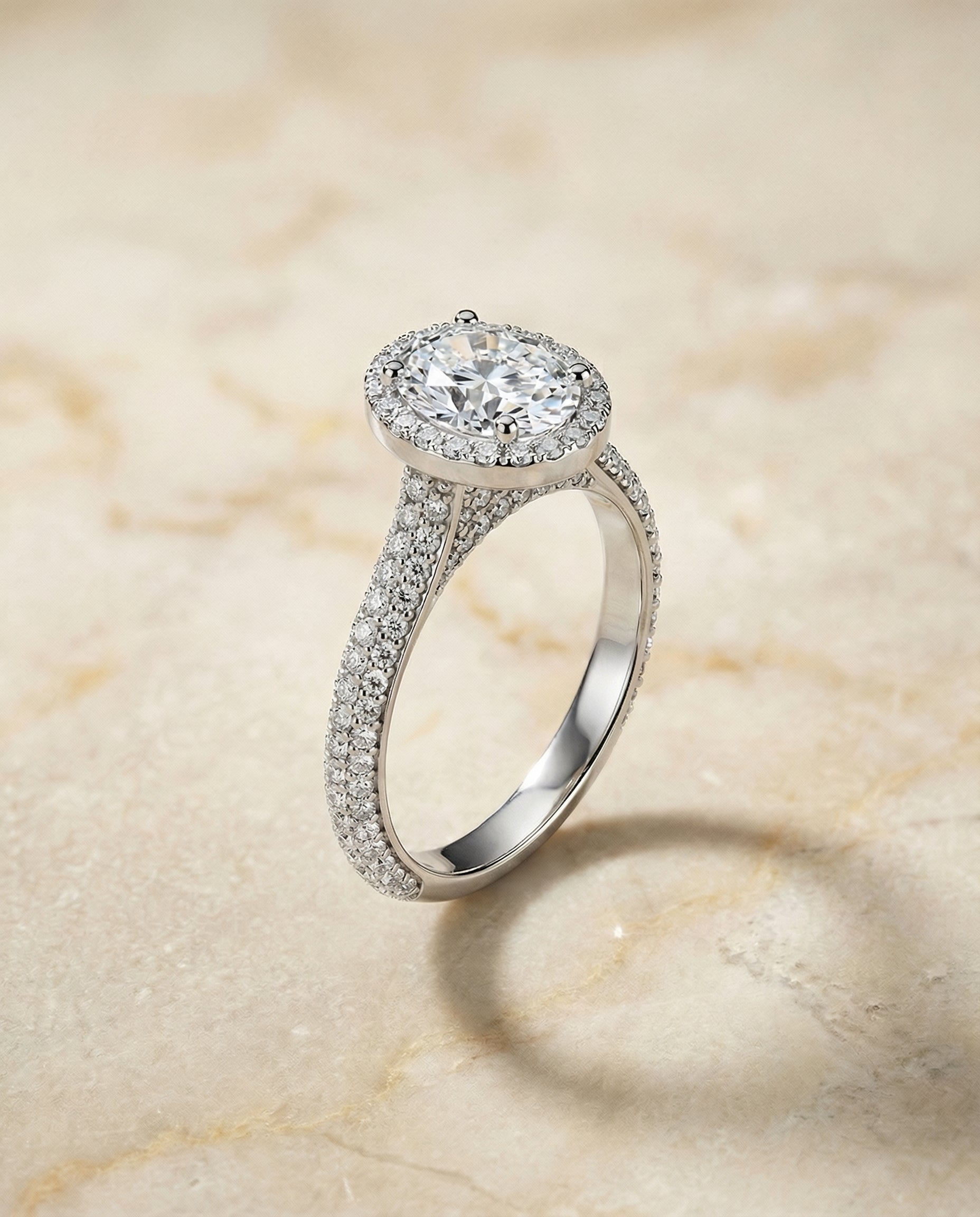 Ella Select Oval engagement ring in 14K White Gold