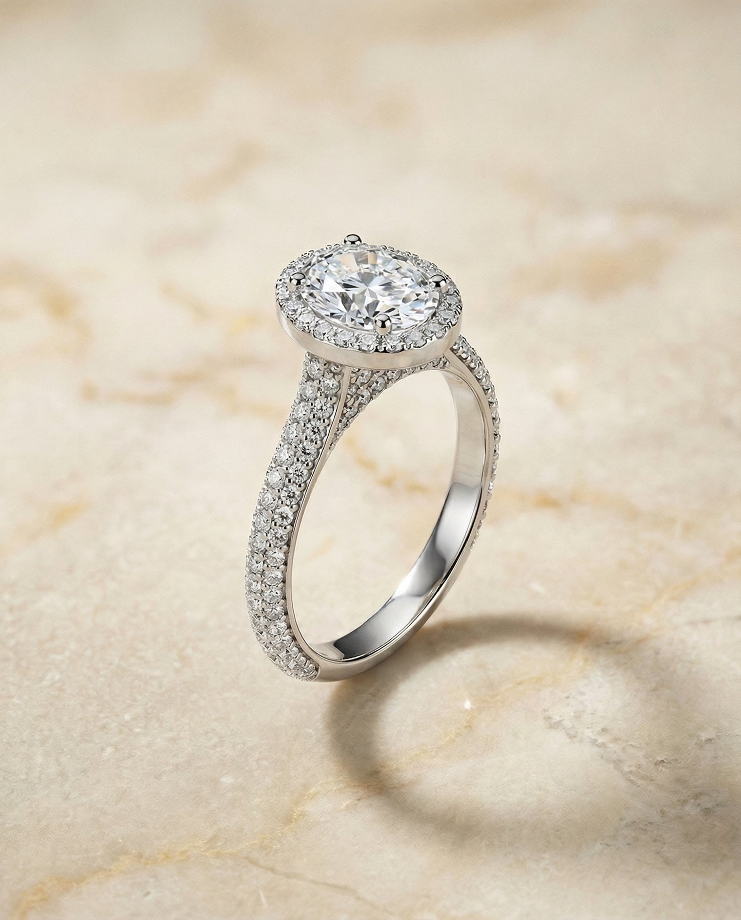 Ella Select Oval engagement ring in 14K White Gold