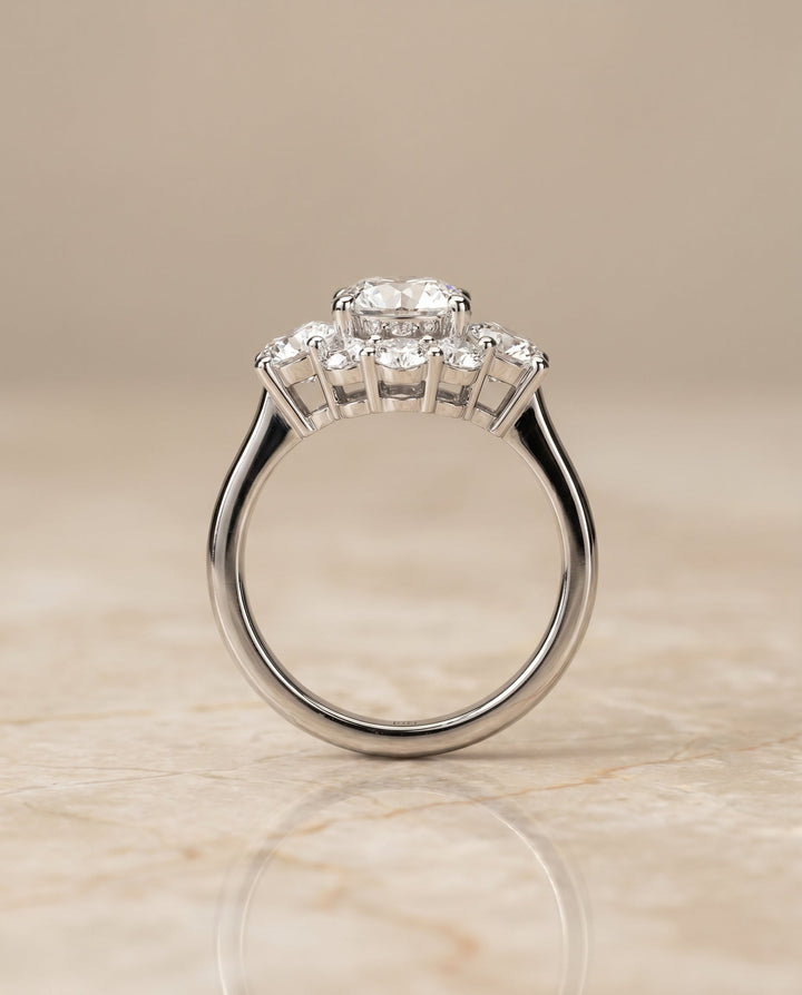 Pamina Select Modern Blossom Cluster Solitaire in Platinum – view 2