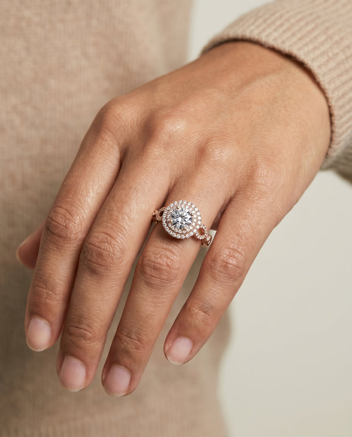 Calypso Select Open Side Double Halo in 14K Rose Gold – view 5