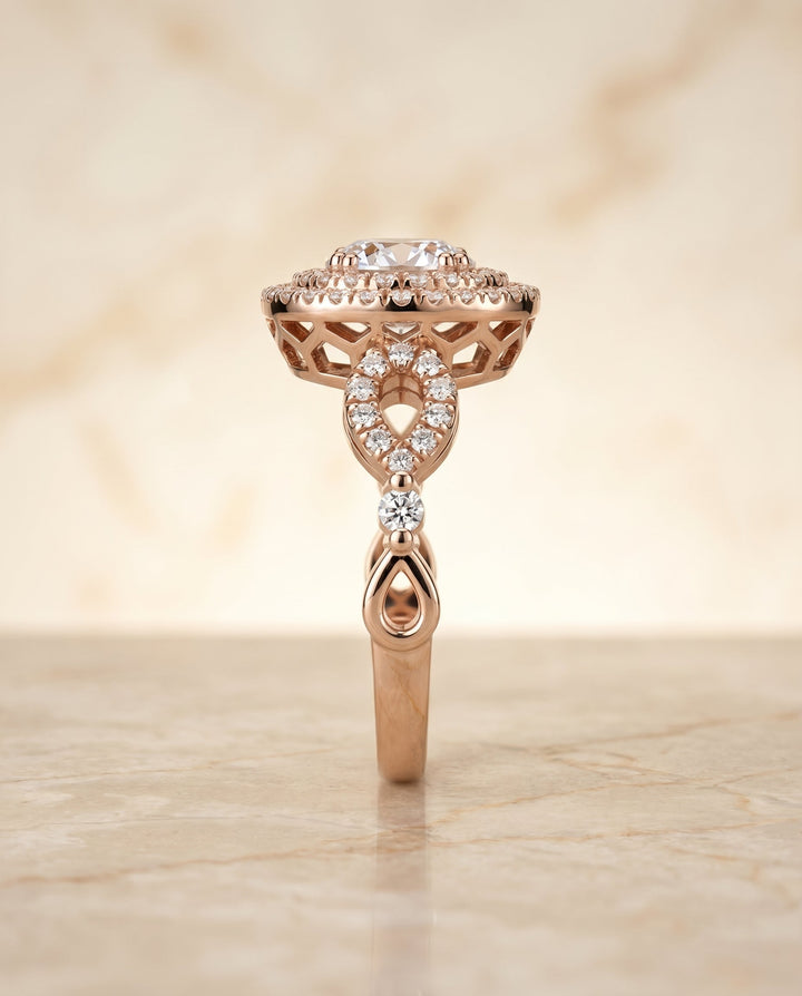 Calypso Select Open Side Double Halo in 14K Rose Gold – view 6