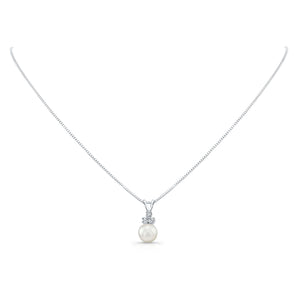 จี้ไข่มุกเลี้ยง ทรงหยดน้ำ ตัวเรือนทองคำขาว 14K จาก RockHer