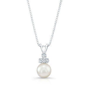 จี้ไข่มุกเลี้ยง ทรงหยดน้ำ ตัวเรือนทองคำขาว 14K จาก RockHer