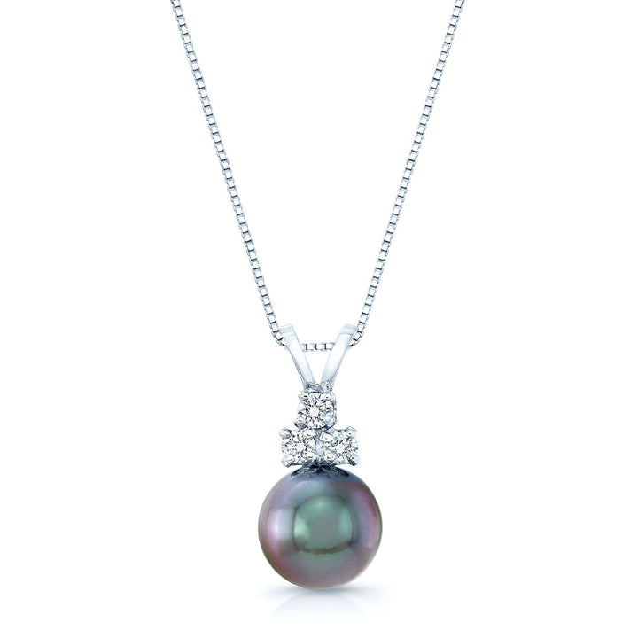South Sea Pearl Pear Shape Pendant in 14K White Gold – front view | RockHer