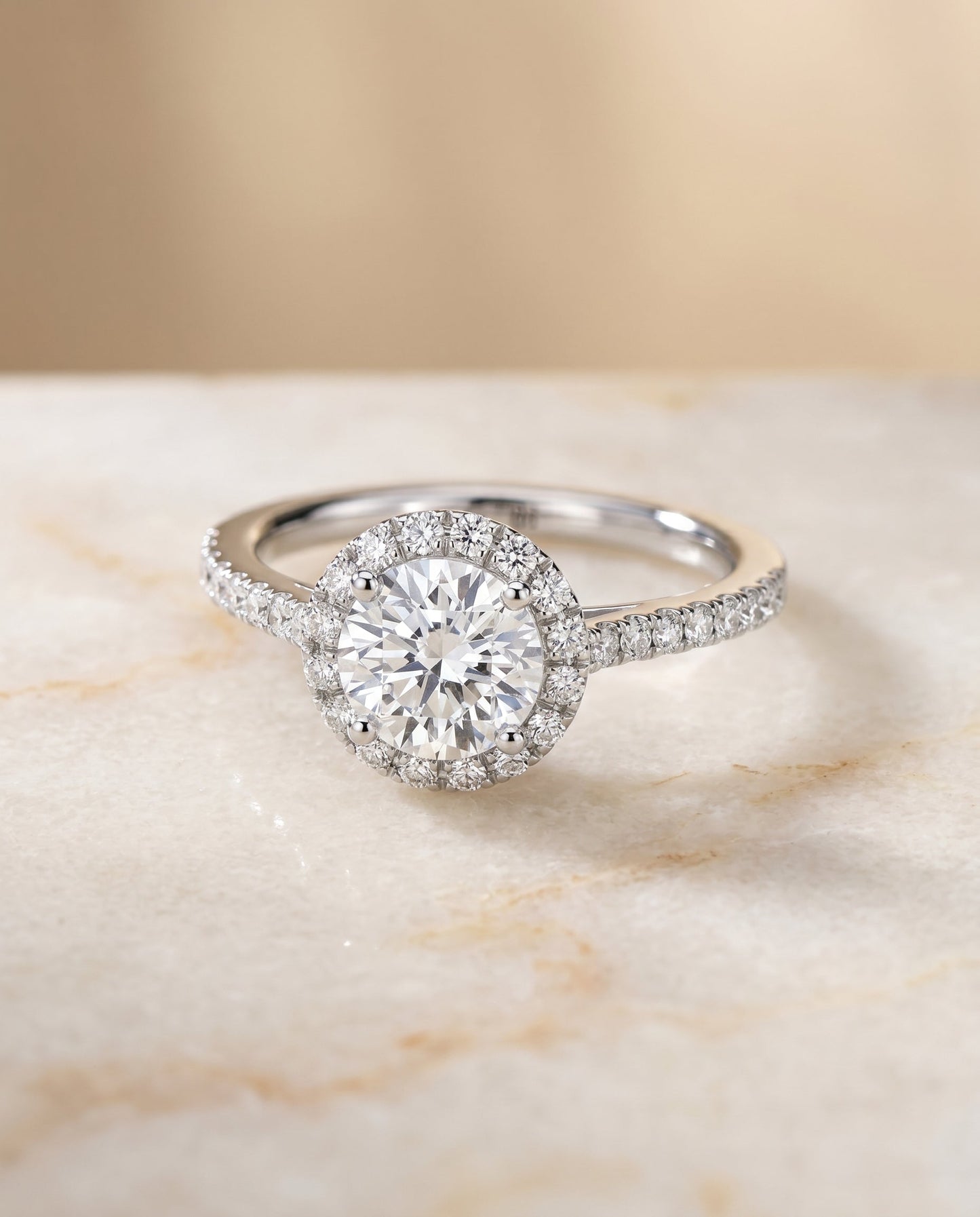 Dylan Select Petite French Pave Halo Marquise in 18K White Gold – view 1