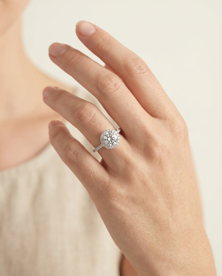 Dylan Select Petite French Pave Halo Marquise in 18K White Gold – view 5