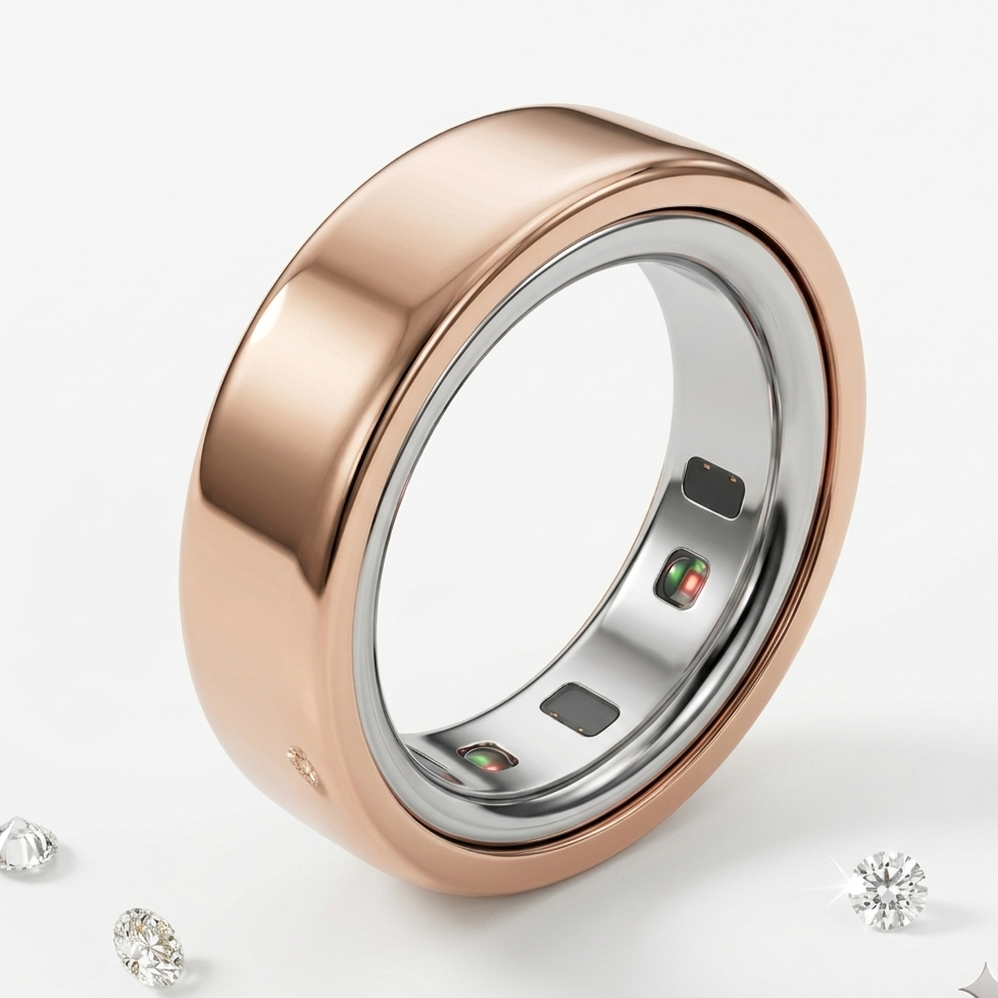 Polished Gold Cover for Oura Ring, in 14K Rose Gold | RockHer