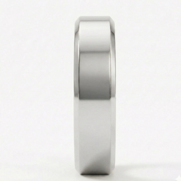 Polished Gold Cover for Oura Ring, in 14K White Gold – side profile | RockHer