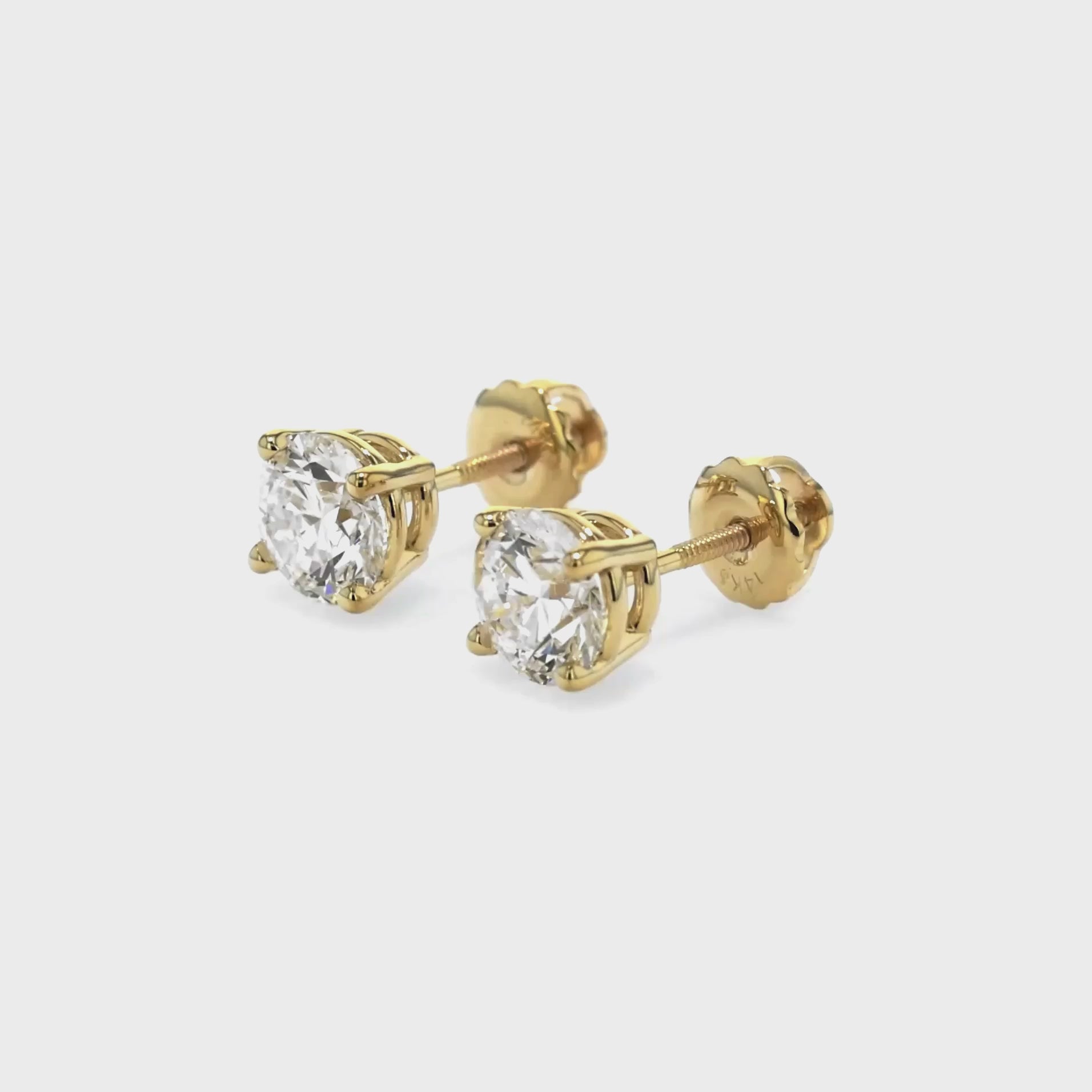 8ct tw Round Brilliant Lab Diamond Stud Earrings, in 14K White Gold – view 20 | RockHer