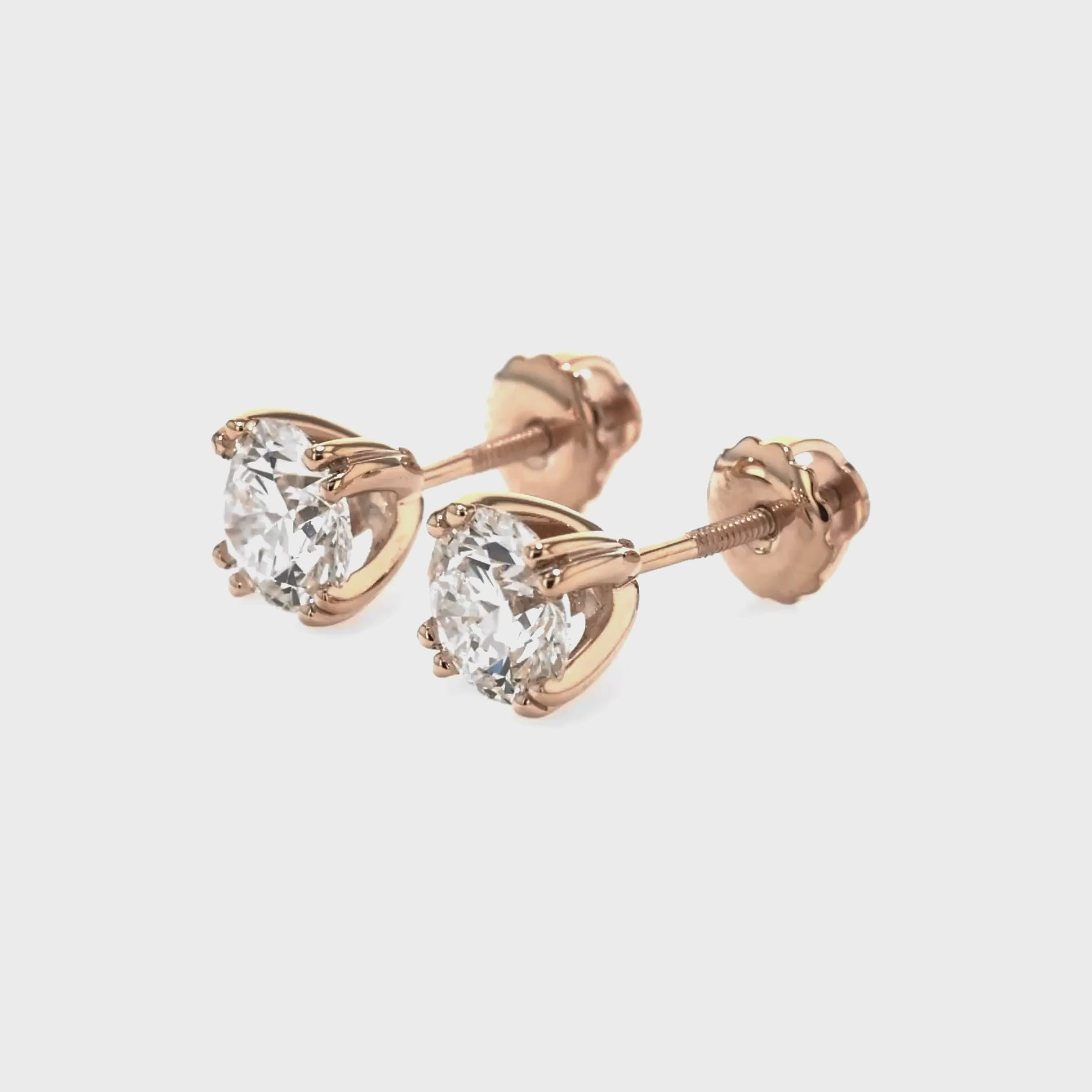 Diamond Stud Earring Setting, in 950 - Platinum – view 13 | RockHer