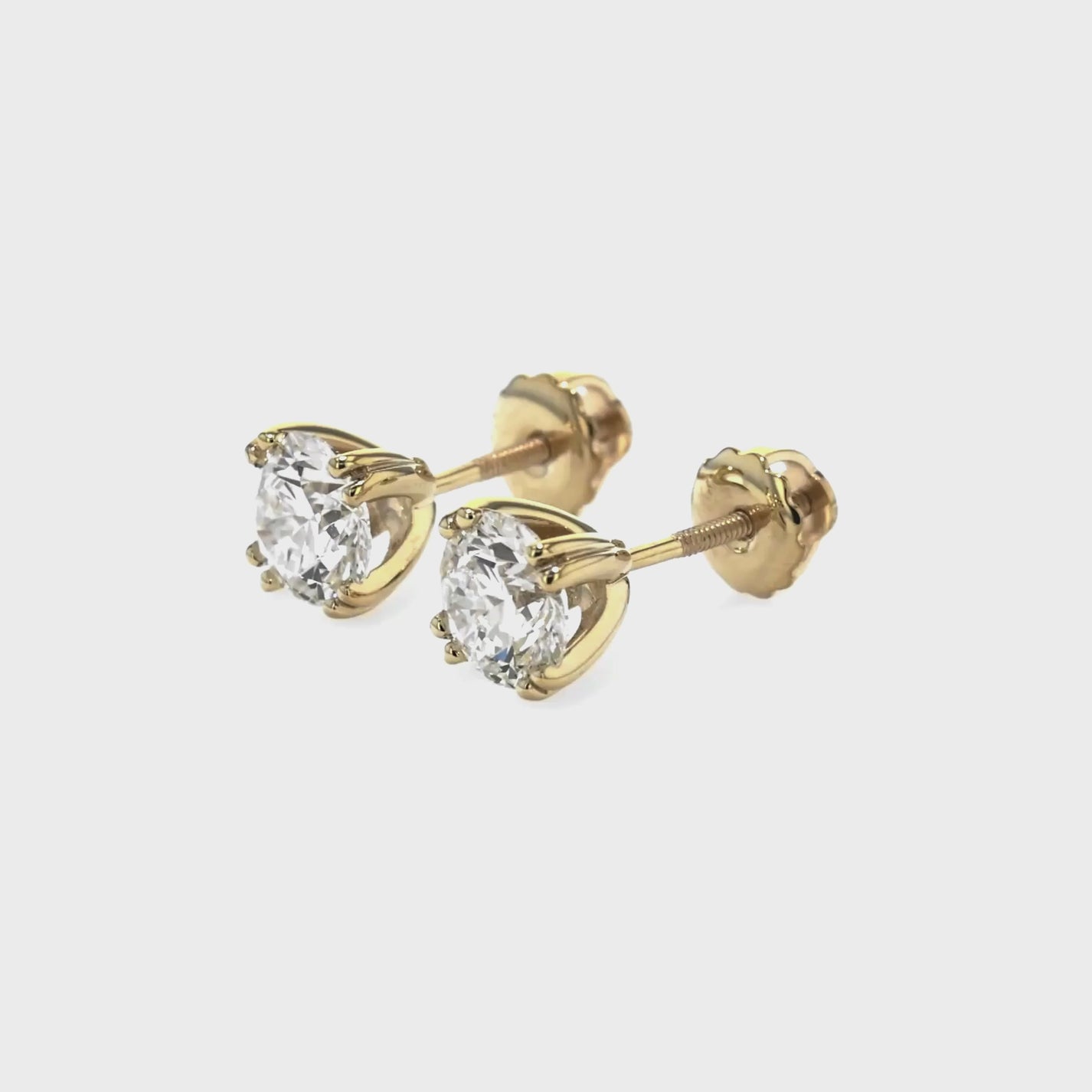 8ct tw Round Brilliant Lab Diamond Stud Earrings, in 14K White Gold – view 22 | RockHer