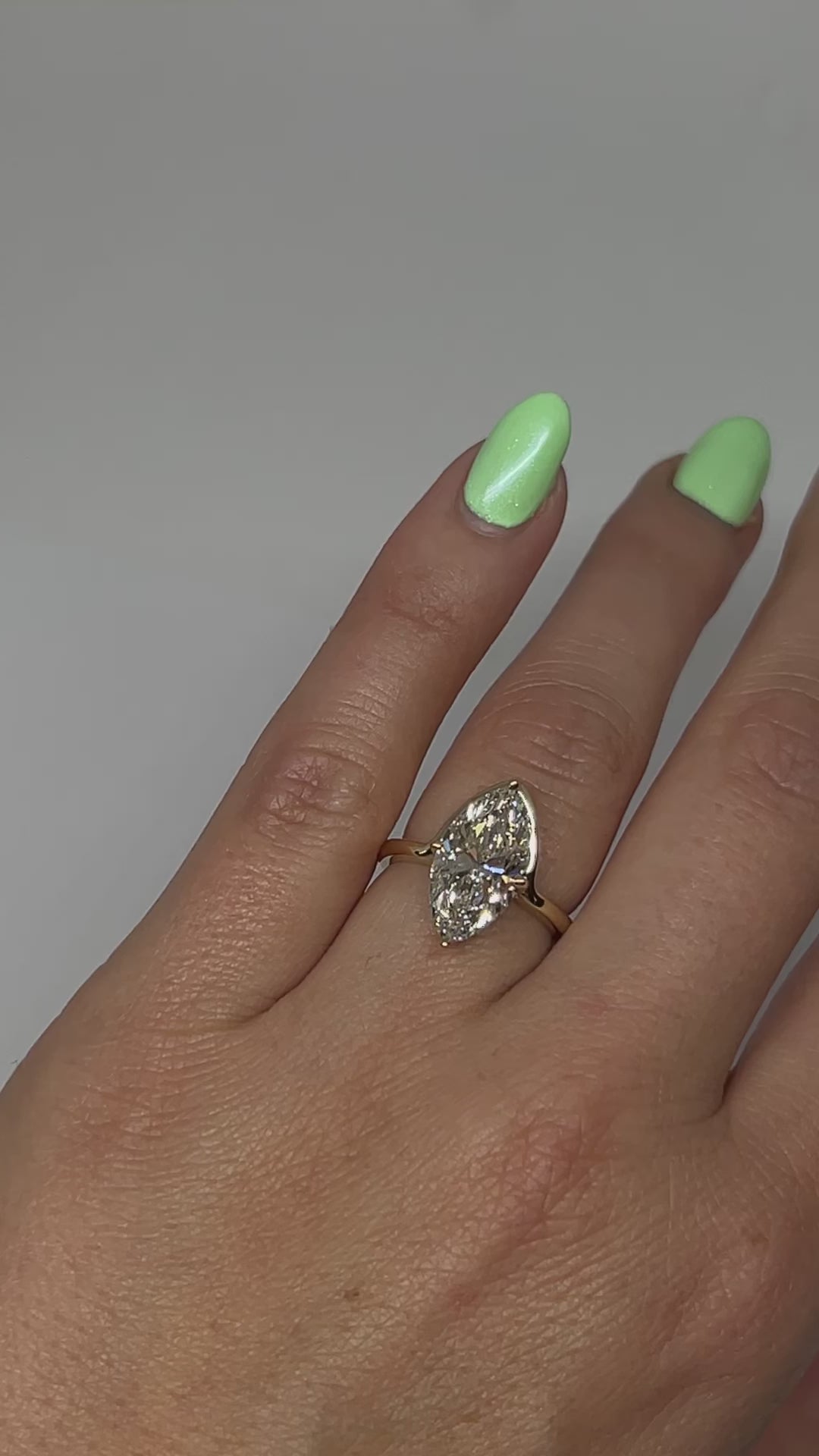 Marquise, Asymmetrical Curved Band Engagement Ring – side profile | RockHer