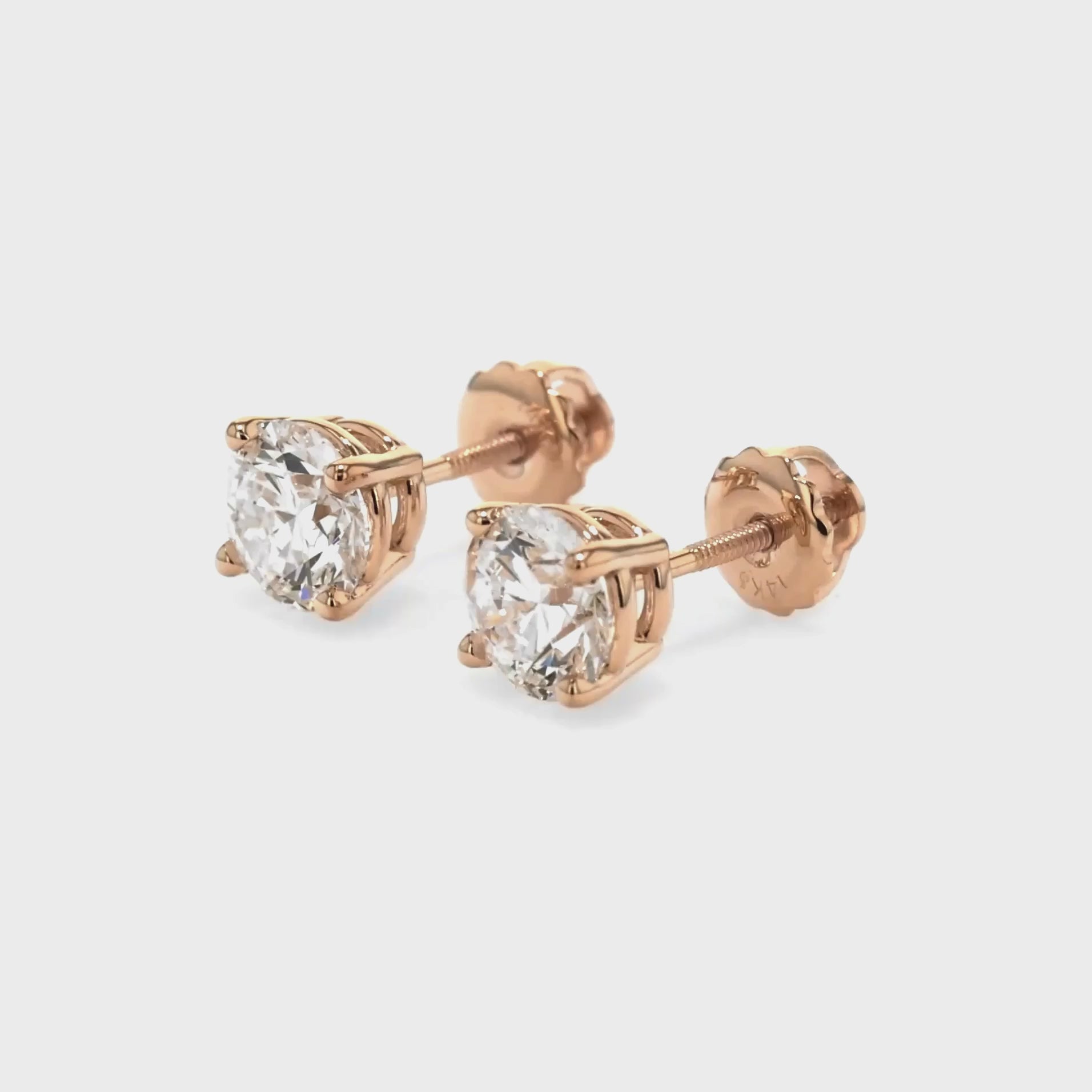 Diamond Stud Earring Setting, in 950 - Platinum – view 12 | RockHer
