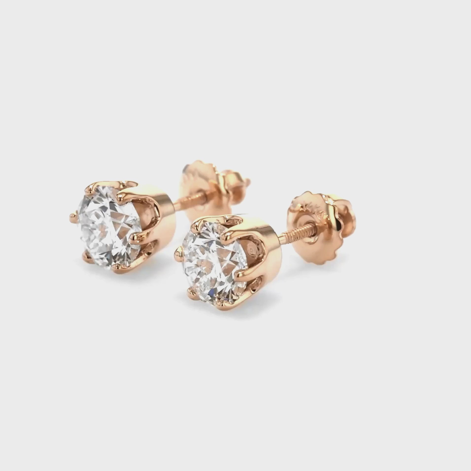 8ct tw Round Brilliant Lab Diamond Stud Earrings, in 14K White Gold – view 16 | RockHer