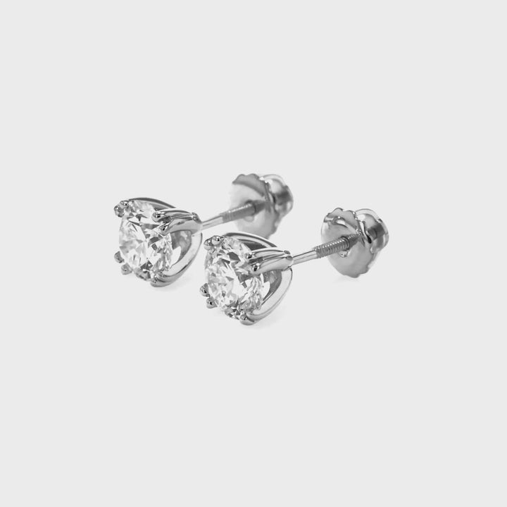 Diamond Stud Earring Setting, in 950 - Platinum – view 14 | RockHer