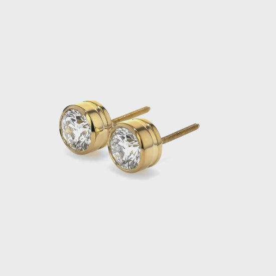 Diamond Stud Earring Setting, in 950 - Platinum – view 15 | RockHer