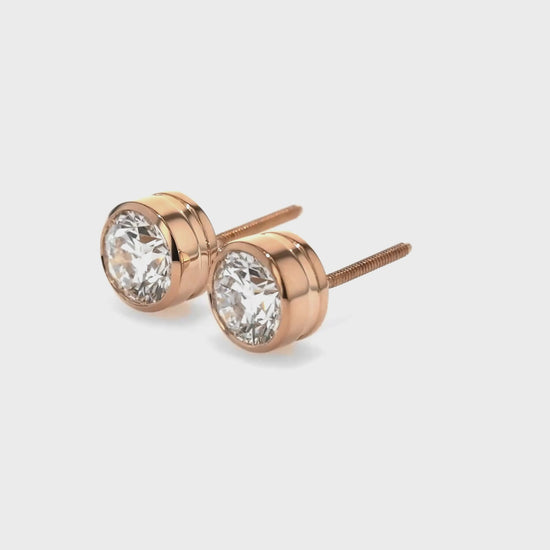 8ct tw Round Brilliant Lab Diamond Stud Earrings, in 14K White Gold – view 21 | RockHer